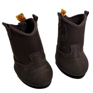 Build a Bear Cowboy Boots Faux Leather Embroidered Brown